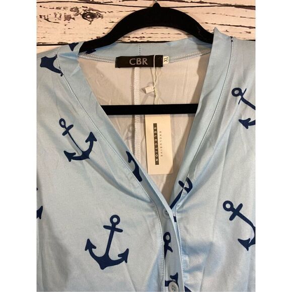 Amazon Body suits Size XL Black and Blue with Anchors - Picture 3 of 9